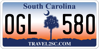 SC license plate OGL580