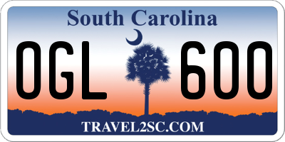 SC license plate OGL600