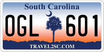 SC license plate OGL601