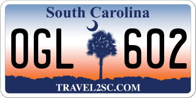 SC license plate OGL602
