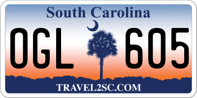 SC license plate OGL605