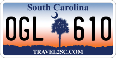 SC license plate OGL610