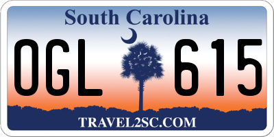 SC license plate OGL615