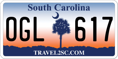 SC license plate OGL617