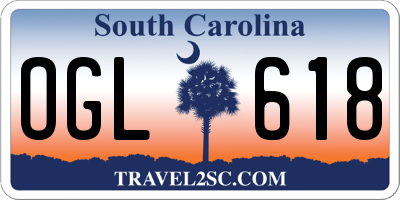 SC license plate OGL618