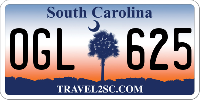 SC license plate OGL625