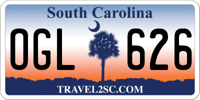 SC license plate OGL626