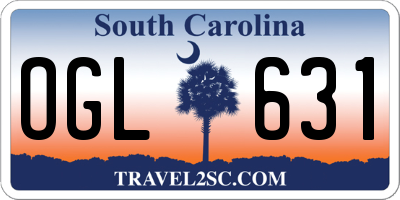 SC license plate OGL631