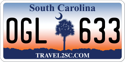 SC license plate OGL633