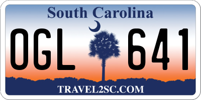 SC license plate OGL641