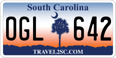 SC license plate OGL642