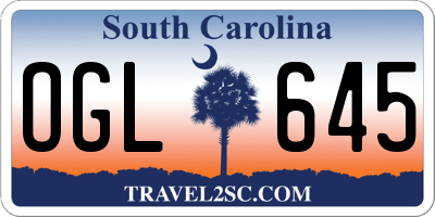 SC license plate OGL645