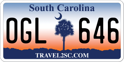 SC license plate OGL646