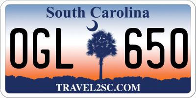SC license plate OGL650