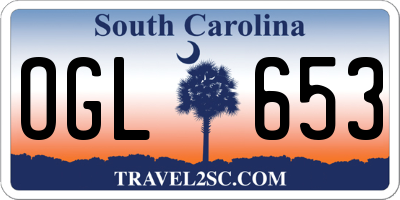 SC license plate OGL653