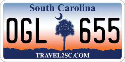 SC license plate OGL655