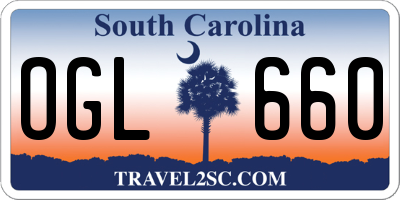 SC license plate OGL660