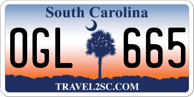 SC license plate OGL665