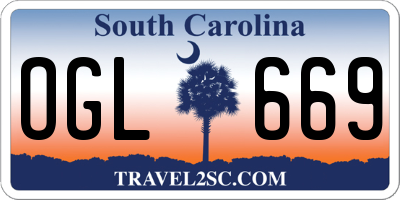 SC license plate OGL669
