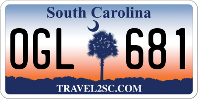 SC license plate OGL681