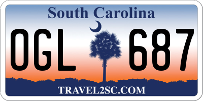SC license plate OGL687