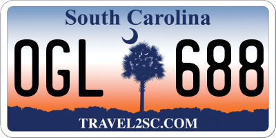 SC license plate OGL688