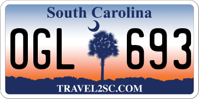 SC license plate OGL693