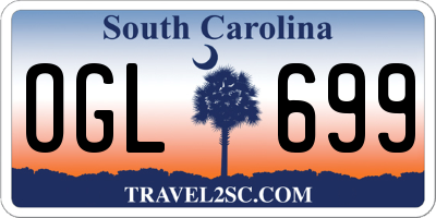 SC license plate OGL699
