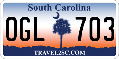 SC license plate OGL703