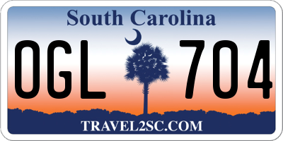SC license plate OGL704