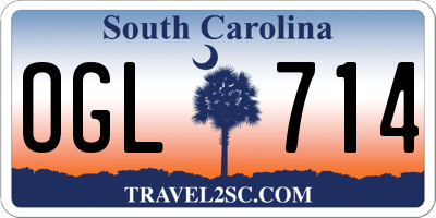SC license plate OGL714