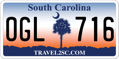 SC license plate OGL716