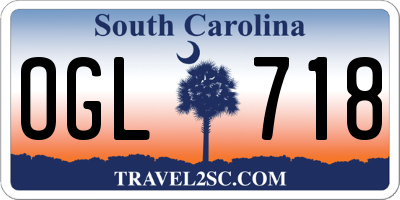 SC license plate OGL718