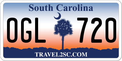 SC license plate OGL720
