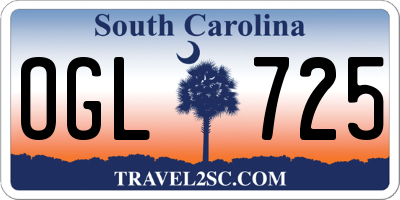 SC license plate OGL725