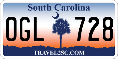 SC license plate OGL728