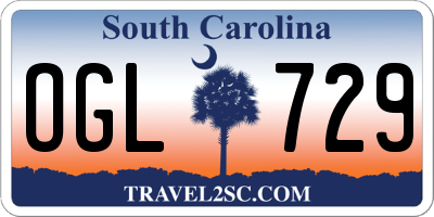 SC license plate OGL729