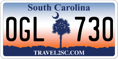 SC license plate OGL730