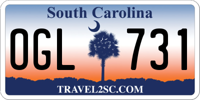 SC license plate OGL731