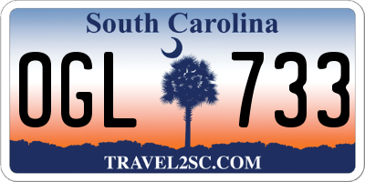 SC license plate OGL733