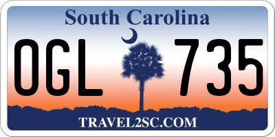 SC license plate OGL735