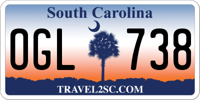 SC license plate OGL738