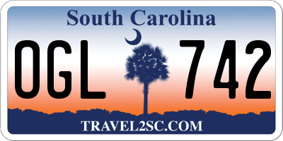SC license plate OGL742