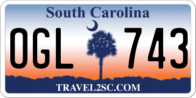 SC license plate OGL743