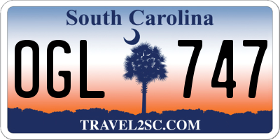 SC license plate OGL747