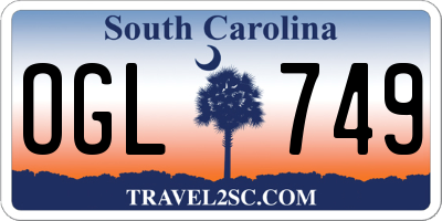SC license plate OGL749