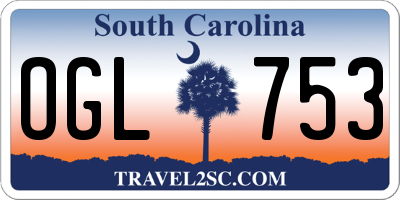 SC license plate OGL753