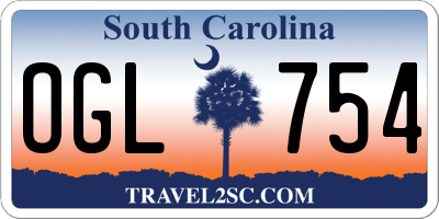 SC license plate OGL754