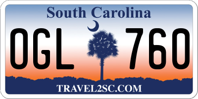 SC license plate OGL760