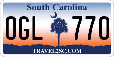 SC license plate OGL770